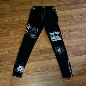 Current Mood lace up patched pants sz small